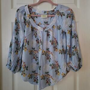 Maeve by Anthropologie Long-sleeved Boho Floral Blouse size 4